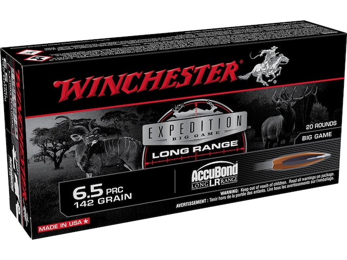 Winchester Expedition Big Game Long Range Ammunition 6.5 PRC 142 Grain Nosler AccuBond LR Box of 20