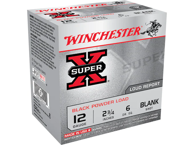 Winchester Super-X Black Powder Blank Ammunition 12 Gauge 2-3/4" Box of 25