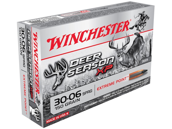 Winchester Deer Season XP Ammunition 30-06 Springfield 150 Grain Extreme Point Polymer Tip Box of 20