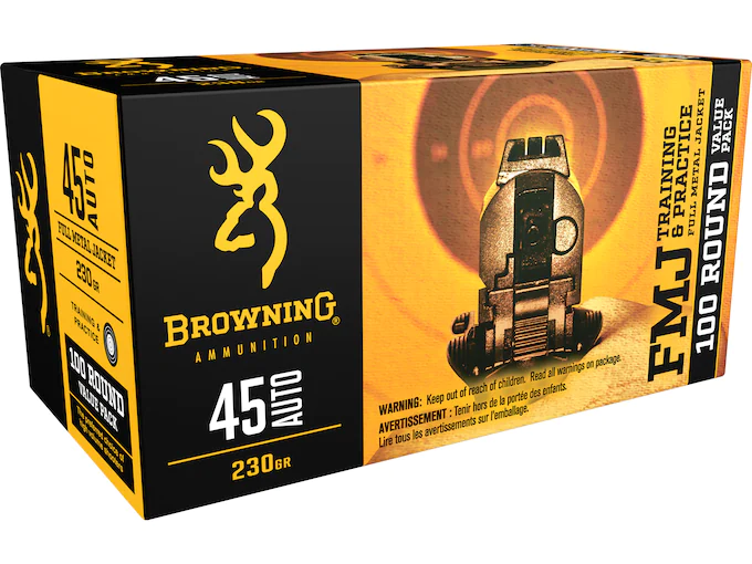 Browning FMJ Ammunition 45 ACP 230 Grain Full Metal Jacket