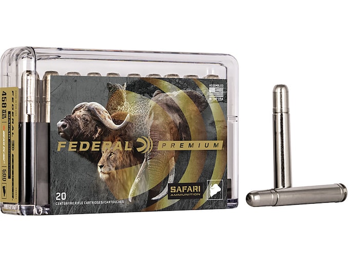 Federal Premium Safari Ammunition 458 Winchester Magnum 500 Grain Trophy Bonded Bear Claw Soft Point Box of 20