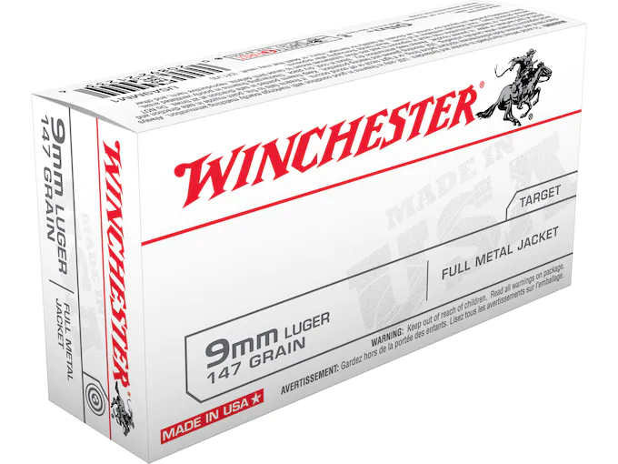 Winchester USA Ammunition 9mm Luger 147 Grain Full Metal Jacket