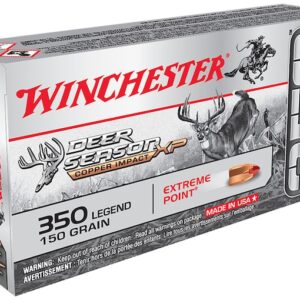 Winchester Deer Season XP Copper Impact Ammunition 350 Legend 150 Grain Copper Extreme Point Polymer Tip Lead Free Box of 20