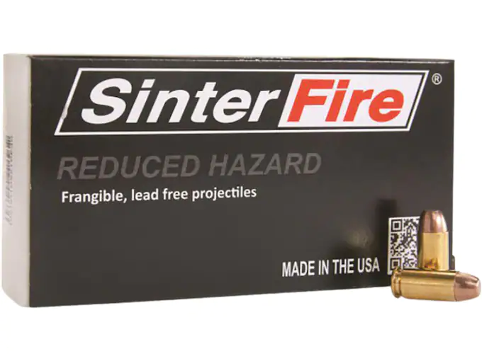 SinterFire Reduced Hazard Ammunition 40 S&W 125 Grain Frangible Flat Nose Lead Free