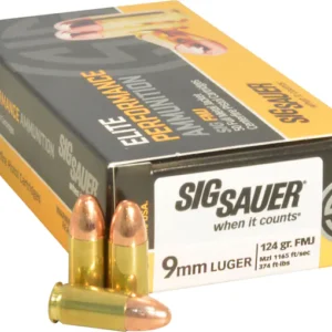 Sig Sauer Elite Performance Ammunition 9mm Luger 124 Grain Full Metal Jacket