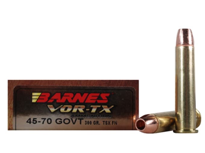 Barnes VOR-TX Ammunition 45-70 Government 300 Grain TSX Hollow Point Lead-Free Box of 20