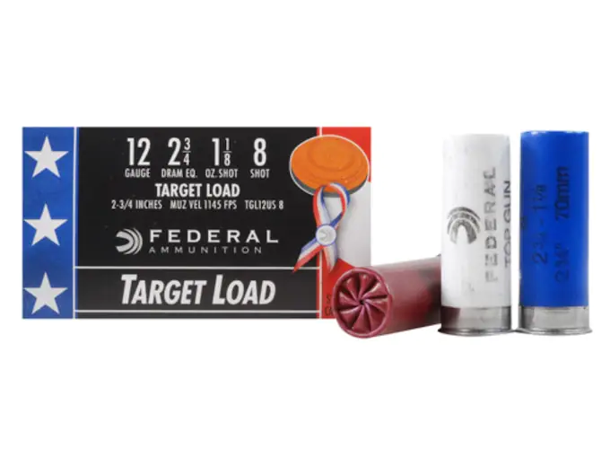 Federal Top Gun Wounded Warrior Ammunition 12 Gauge 2-3/4" 1-1/8 oz #8 Shot