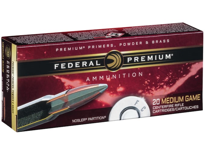 Federal Premium Ammunition 280 Remington 150 Grain Nosler Partition Box of 20