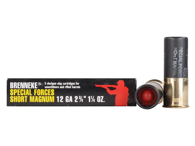 Brenneke USA Special Forces Short Magnum Ammunition 12 Gauge 2-3/4" 1-1/4 oz Lead Slug Box of 5