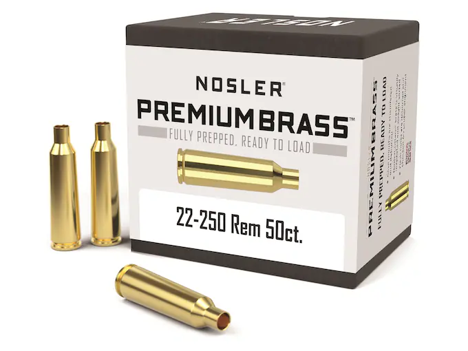 Nosler Custom Brass 22-250 Remington Box of 50