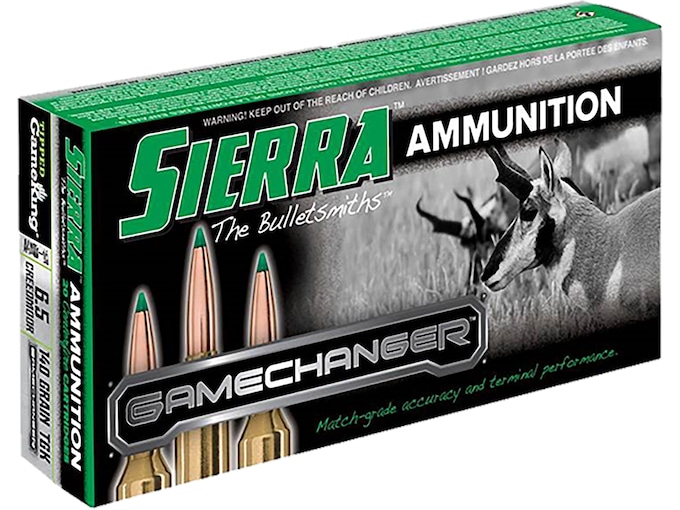 Sierra GameChanger Ammunition 6.5 Creedmoor 140 Grain Tipped GameKing Box of 20