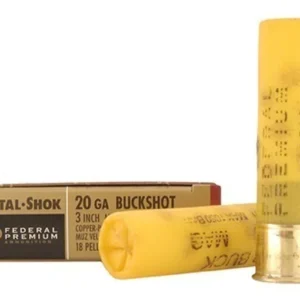 Federal Premium Vital-Shok Ammunition 20 Gauge 3" Buffered #2 Copper Plated Buckshot 18 Pellets Box of 5