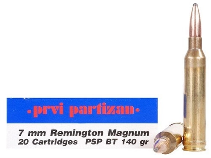 Prvi Partizan Ammunition 7mm Remington Magnum 140 Grain Pointed Soft Point Box of 20