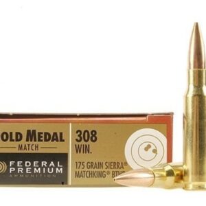 Federal Premium Gold Medal Ammunition 308 Winchester 175 Grain Sierra MatchKing Hollow Point Boat Tail