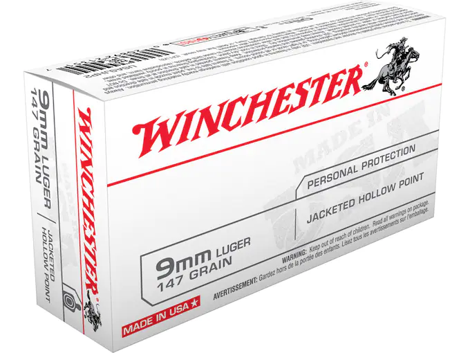 Winchester USA Ammunition 9mm Luger 147 Grain Jacketed Hollow Point