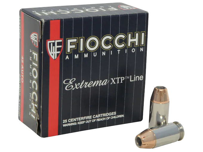 Fiocchi Extrema Ammunition 45 ACP 230 Grain Hornady XTP Jacketed Hollow Point Box of 25