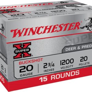 Winchester Super-X Ammunition 20 Gauge 2-3/4" Buffered #3 Buckshot 20 Pellets