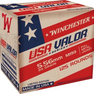 Winchester USA Valor Ammunition 5.56x45mm NATO 55 Grain M193 Full Metal Jacket