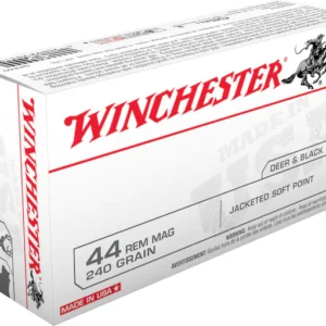 Winchester USA Ammunition 44 Remington Magnum 240 Grain Jacketed Soft Point Box of 50