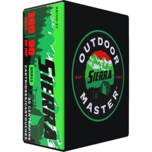 Sierra Outdoor Master Ammunition 380 ACP 90 Grain Jacketed Hollow Point Box of 20