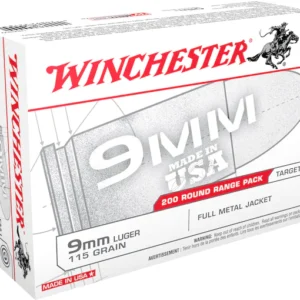 Winchester USA Range Pack Ammunition 9mm Luger 115 Grain Full Metal Jacket