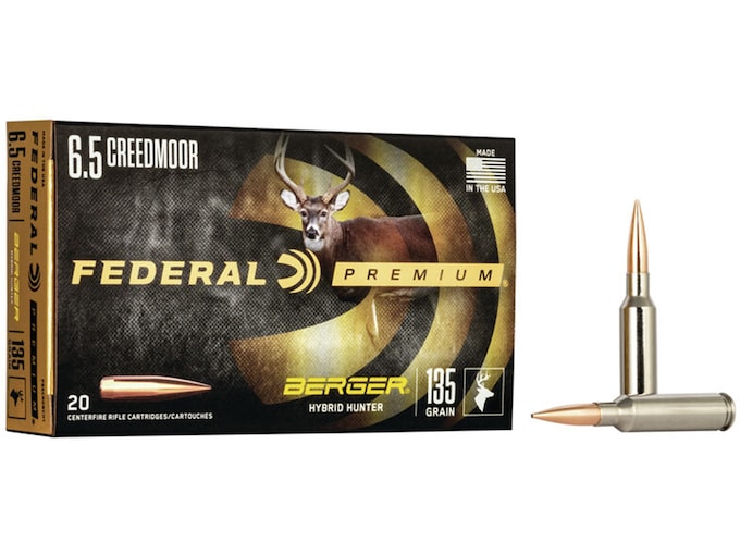 Federal Premium Ammunition 6.5 Creedmoor 135 Grain Berger Hybrid Hunter Box of 20