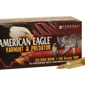 Federal American Eagle Varmint and Predator Ammunition 22-250 Remington 50 Grain Hollow Point
