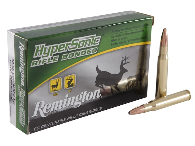 Remington HyperSonic Ammunition 30-06 Springfield 180 Grain Core-Lokt Ultra Bonded Pointed Soft Point Box of 20
