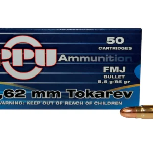 Prvi Partizan Ammunition 7.62x25mm Tokarev 85 Grain Full Metal Jacket Box of 50