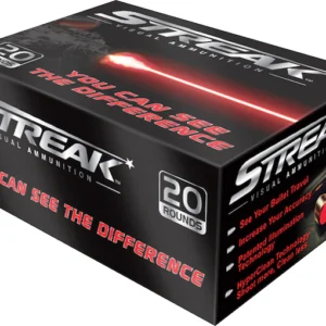 Streak Ammunition 45 Colt (Long Colt) 250 Grain Jacketed Hollow Point Red Cold Tracer Box of 20