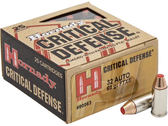 Hornady Critical Defense Ammunition 32 ACP 60 Grain FTX Box of 25