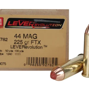 Hornady LEVERevolution Ammunition 44 Remington Magnum 225 Grain FTX Box of 20