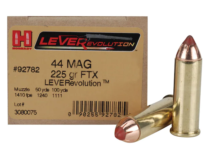 Hornady LEVERevolution Ammunition 44 Remington Magnum 225 Grain FTX Box of 20