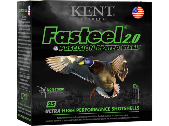 Kent Fasteel 2.0 Precision Steel Waterfowl Ammunition 12 Gauge Non-Toxic Steel Shot