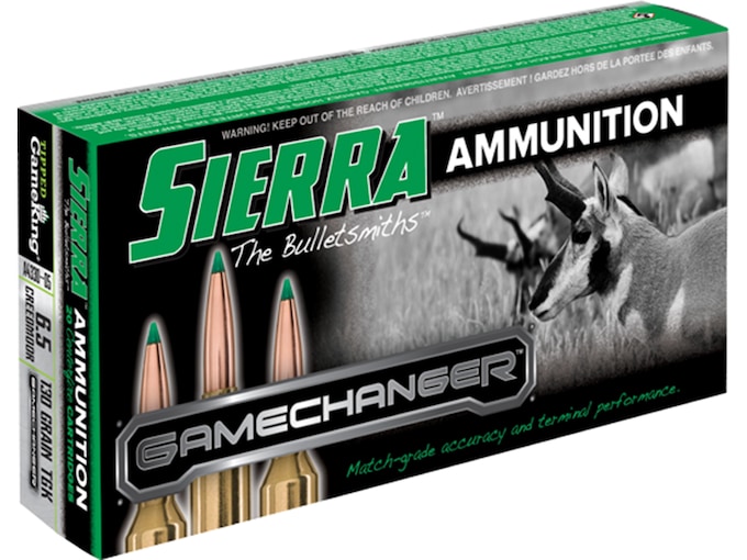 Sierra GameChanger Ammunition 6.5 Creedmoor 130 Grain Tipped GameKing Box of 20