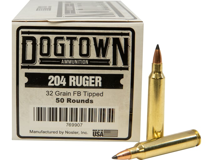 Dogtown Ammunition 204 Ruger 32 Grain Polymer Tip Flat Base