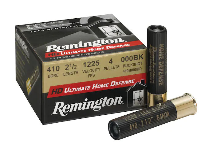 Remington HD Ultimate Defense Ammunition 410 Bore 2-1/2" 000 Buckshot 4 Pellets Box of 15