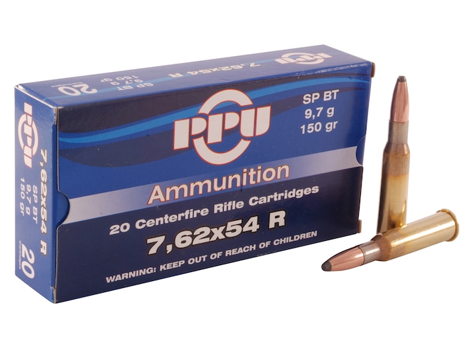Prvi Partizan Ammunition 7.62x54mm Rimmed Russian (7.62x53mm Rimmed) 150 Grain Soft Point Box of 20