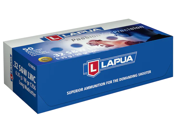 Lapua Ammunition 32 S&W Long 98 Grain Lead Wadcutter Box of 50