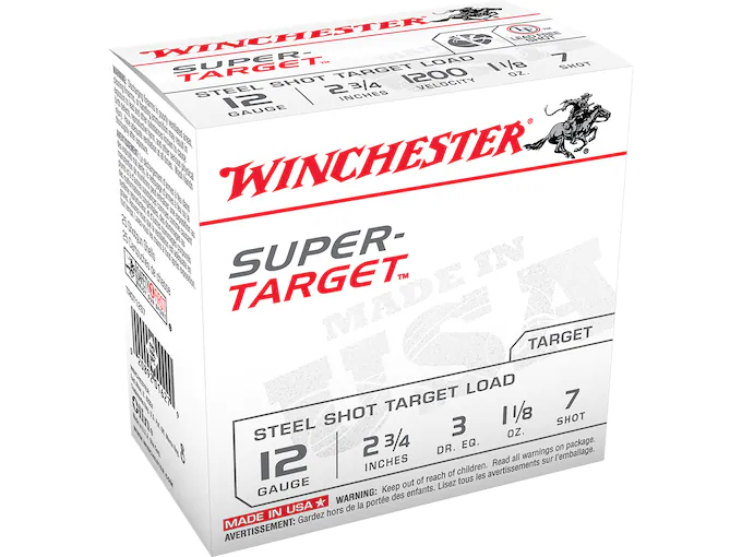 Winchester Super-Target Ammunition 12 Gauge 2-3/4" 1-1/8 oz #7 Non-Toxic Steel Shot