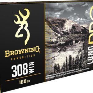 Browning Long Range Pro Match Ammunition 308 Winchester 168 Grain Sierra MatchKing Hollow Point Boat Tail Box of 20