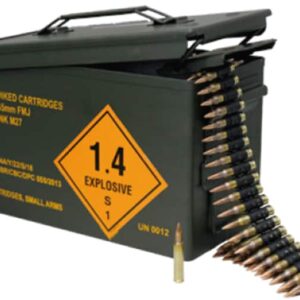 Magtech Ammunition 5.56x45mm NATO 62 Grain Full Metal Jacket 800 Linked Rounds in Ammo Can
