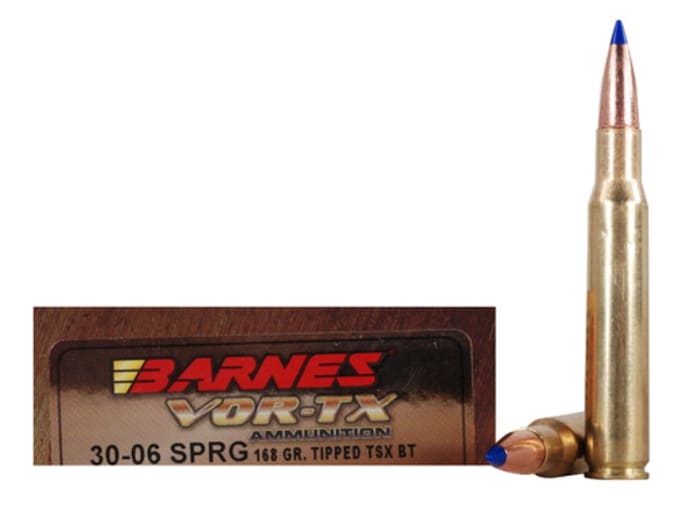 Barnes VOR-TX Ammunition 30-06 Springfield 168 Grain TTSX Polymer Tipped Spitzer Boat Tail Lead-Free Box of 20
