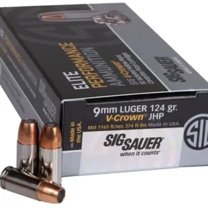 Sig Sauer Elite Performance Ammunition 9mm Luger 124 Grain V-Crown Jacketed Hollow Point