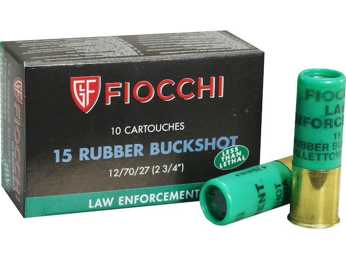 Fiocchi Exacta Ammunition 12 Gauge 2-3/4" 00 Rubber Buckshot 15 Pellets