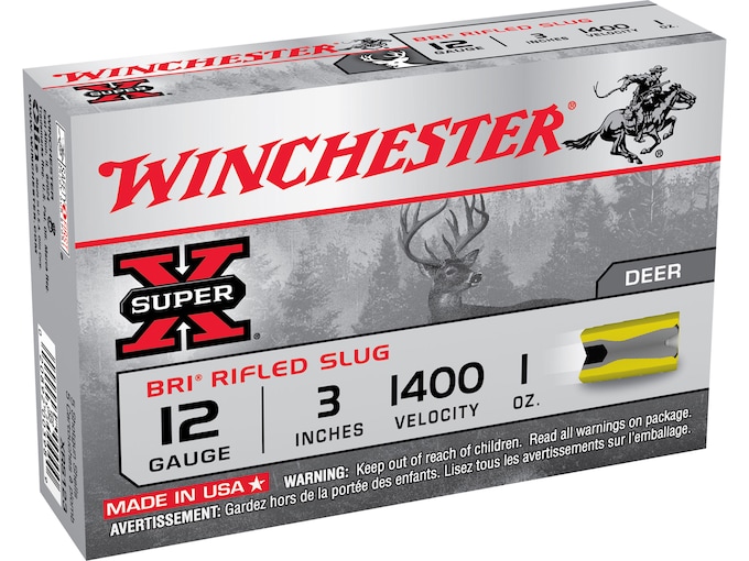 Winchester Super-X Ammunition 12 Gauge 3" 1 oz BRI Sabot Slug Box of 5