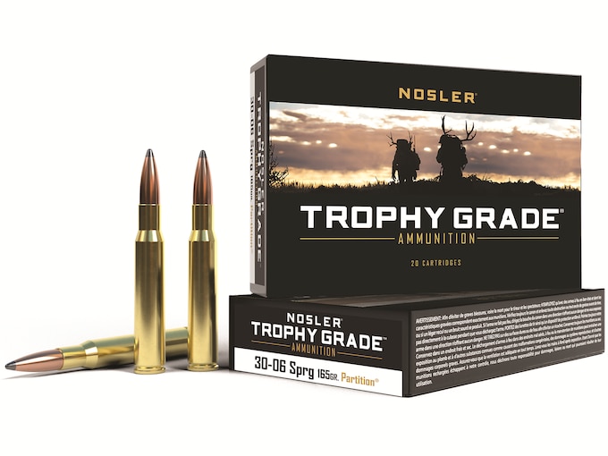 Nosler Trophy Grade Ammunition 30-06 Springfield 165 Grain Partition Box of 20