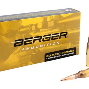Berger Match Grade Ammunition 6.5 Creedmoor 153.5 Grain Hybrid Target Hollow Point Box of 20