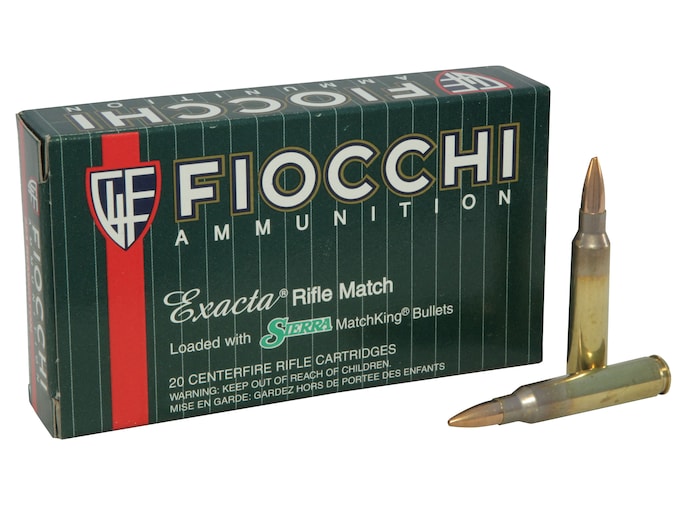 Fiocchi Exacta Ammunition 223 Remington 77 Grain Sierra MatchKing Hollow Point