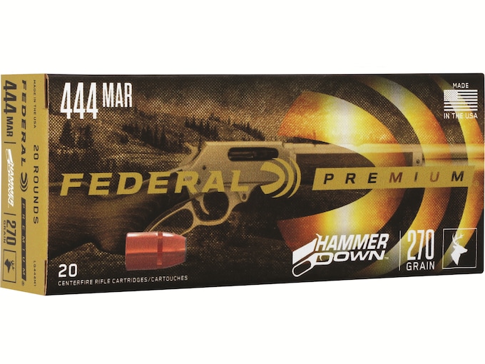 Federal Premium HammerDown Ammunition 444 Marlin 270 Grain Bonded Jacketed Hollow Point Box of 20